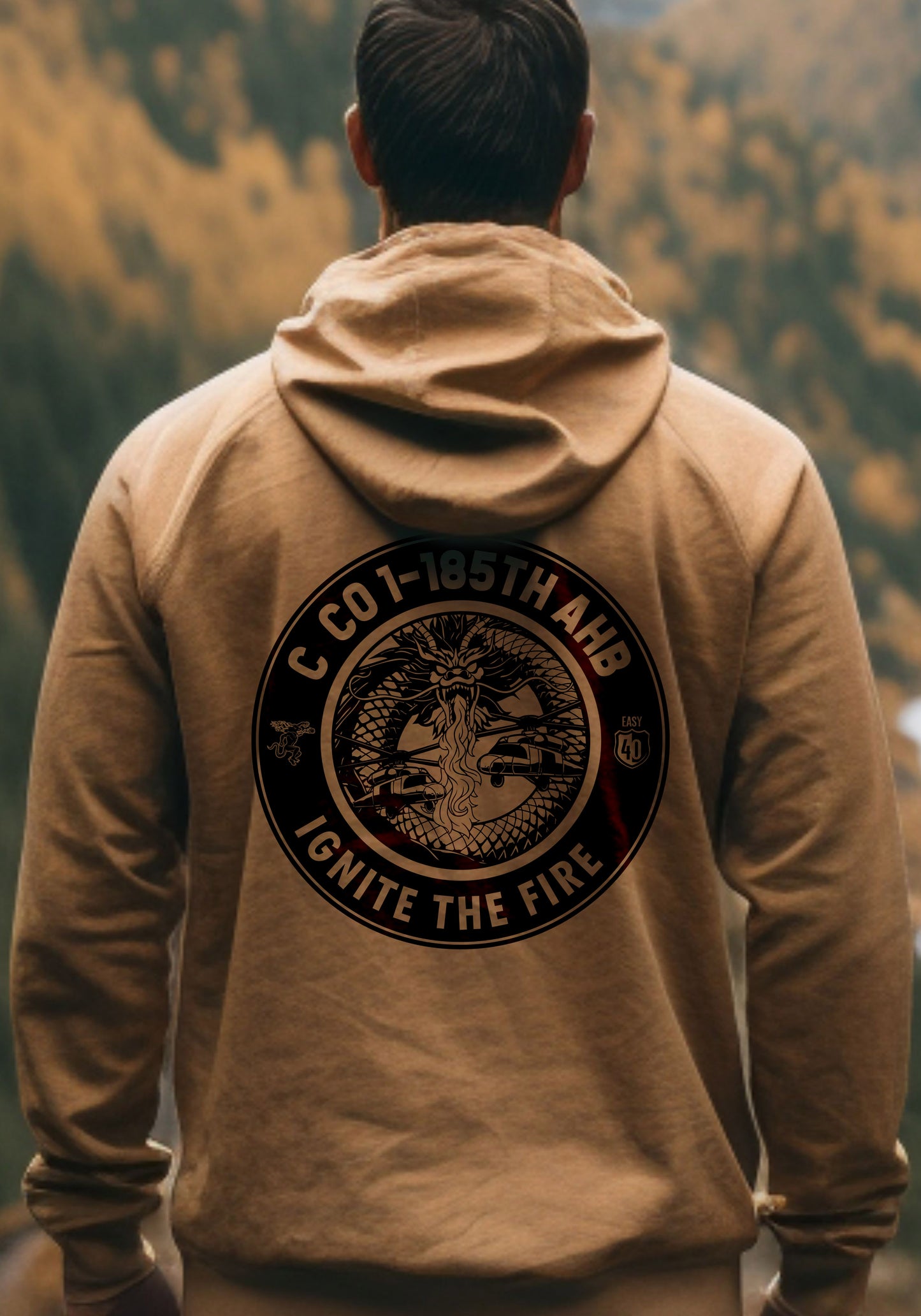 Dragons Single Color Sandstone Hoodie