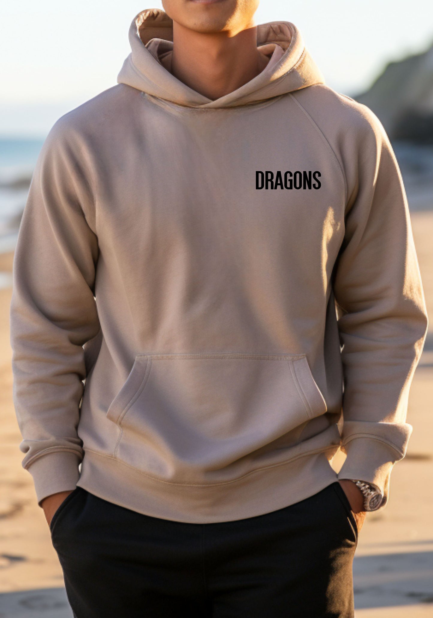Dragons Full Color Sandstone Hoodie